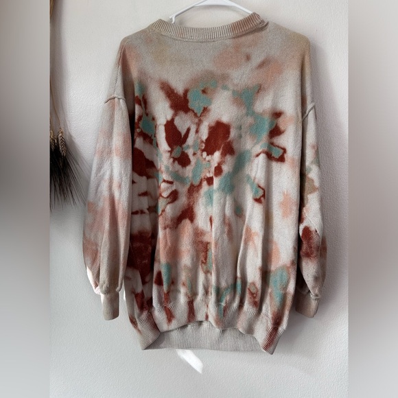 Free People Cosmos Tie Dye Pullover Sweatshirt Sweater Oversized Tunic - Picture 2 of 4